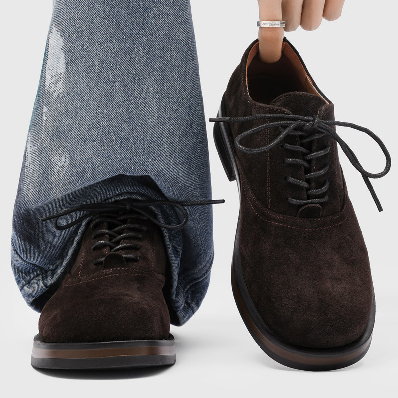 Soft-Square Suede Leather Derby Shoes Soft-Square Suede Leather Derby Shoes